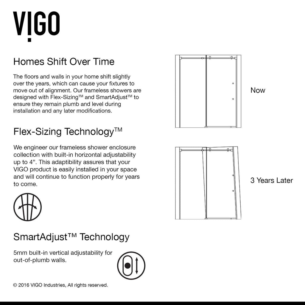 60-Inch Frameless Shower Door with Clear Glass Y388217