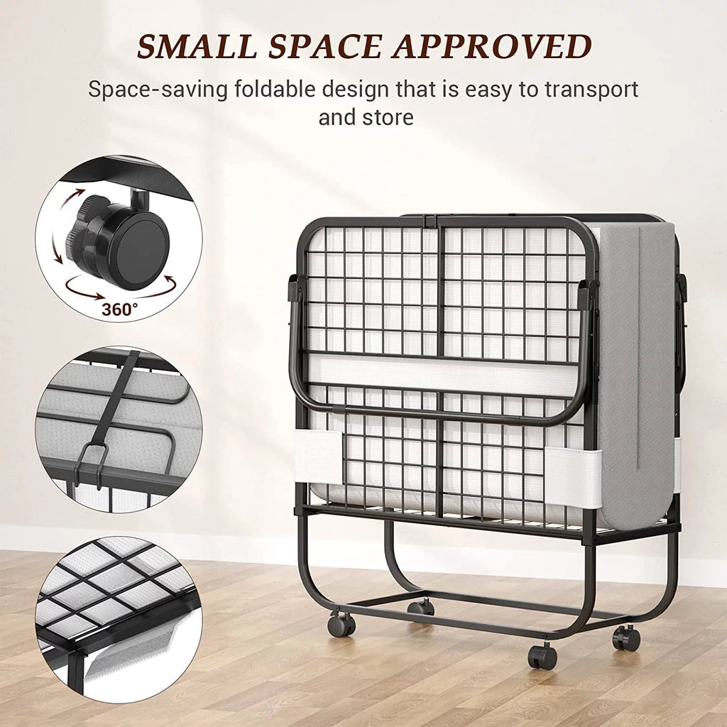 Folding Bed with Memory Foam Mattress G877