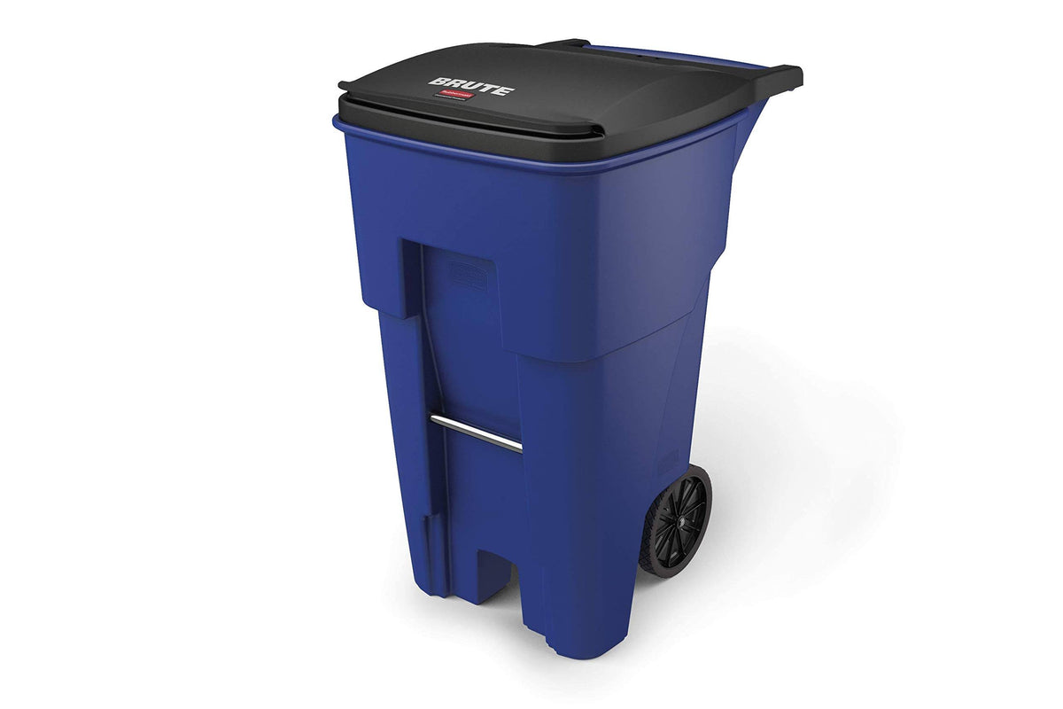 65 gal Blue Rectangular Trash Can M48020