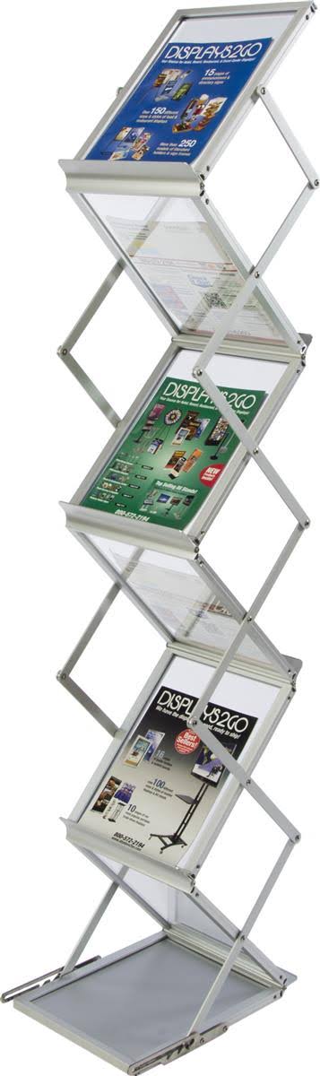 5 Pocket Catalog Rack with Carrying Case, Adjust to 44.5, 53, and 58.5 inch Tall K665213