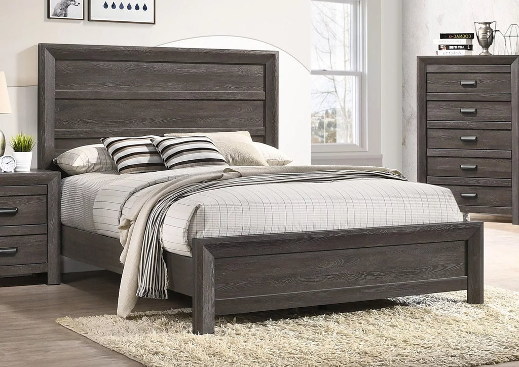 Queen Size 5pc Bedroom Furniture Set with Dresser Mirror Nightstand M72467