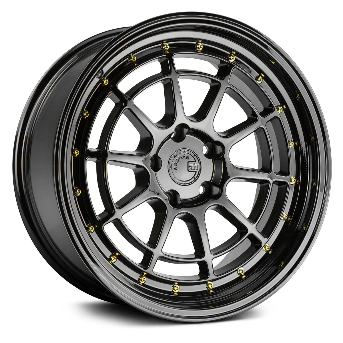 Black with Gold Rivets Wheels O4393