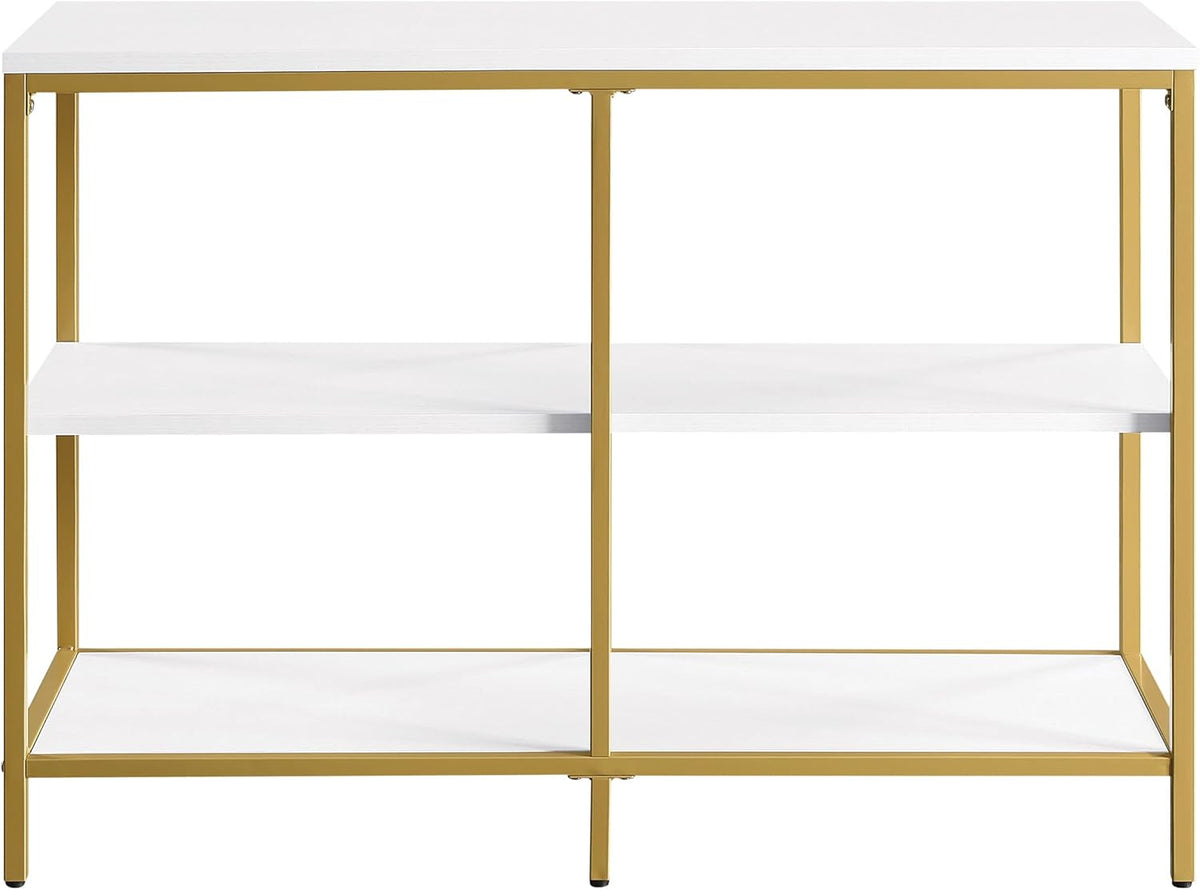 White 3 Shelf Bookcase and Credenza W108322