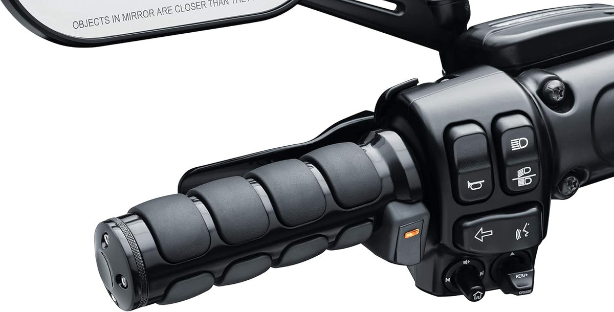 Heated Motorcycle Handlebar Grips Gloss Black 1 Pair A351843