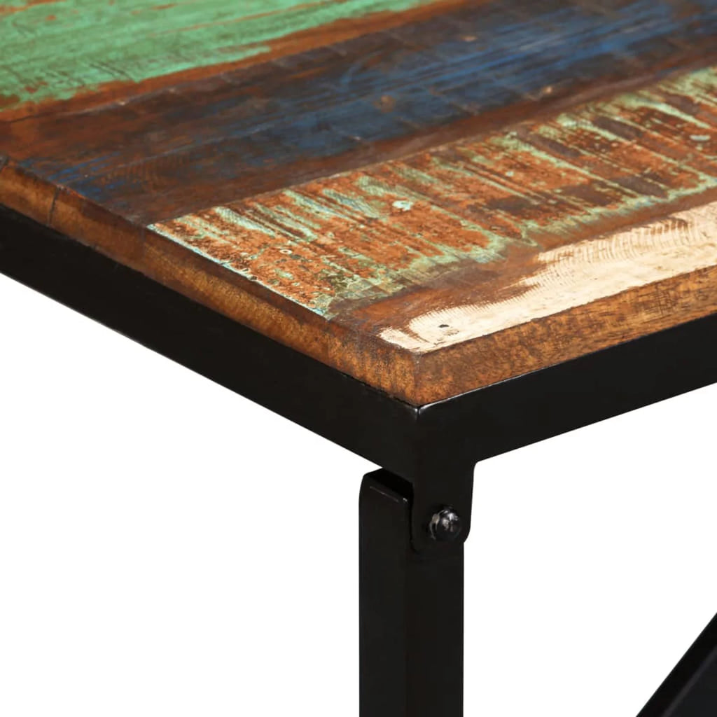 Vintage Reclaimed Wood Bench with Steel Legs R165