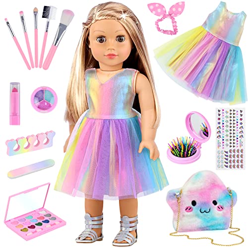 15 Pcs 18 Inch Doll Accessories Dress with Makeup Set S7658