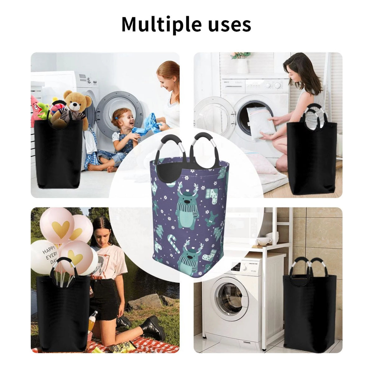 50L Rectangular Laundry Hamper with Aluminum Handles G99802