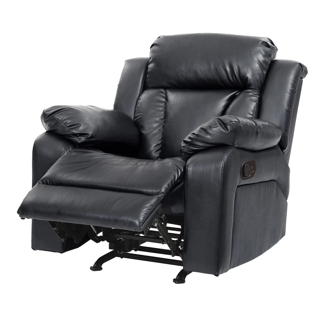 Black Faux Leather Reclining Chair W205297
