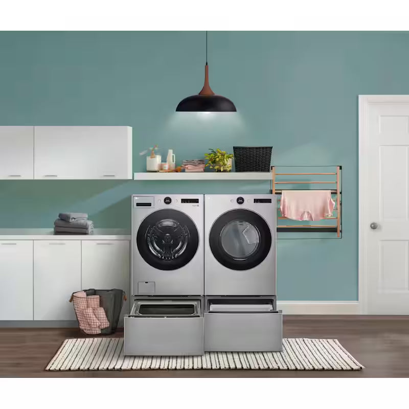 27 in. 1 cu. ft. Laundry Pedestal Washer with Slim DD Motor in Graphite N692