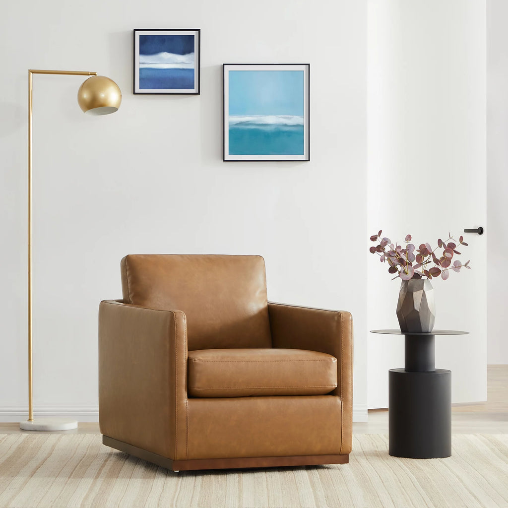 Swivel Accent Chairs Faux Leather U9030