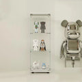 White Glass Display Cabinet with 3 Shelves D58140