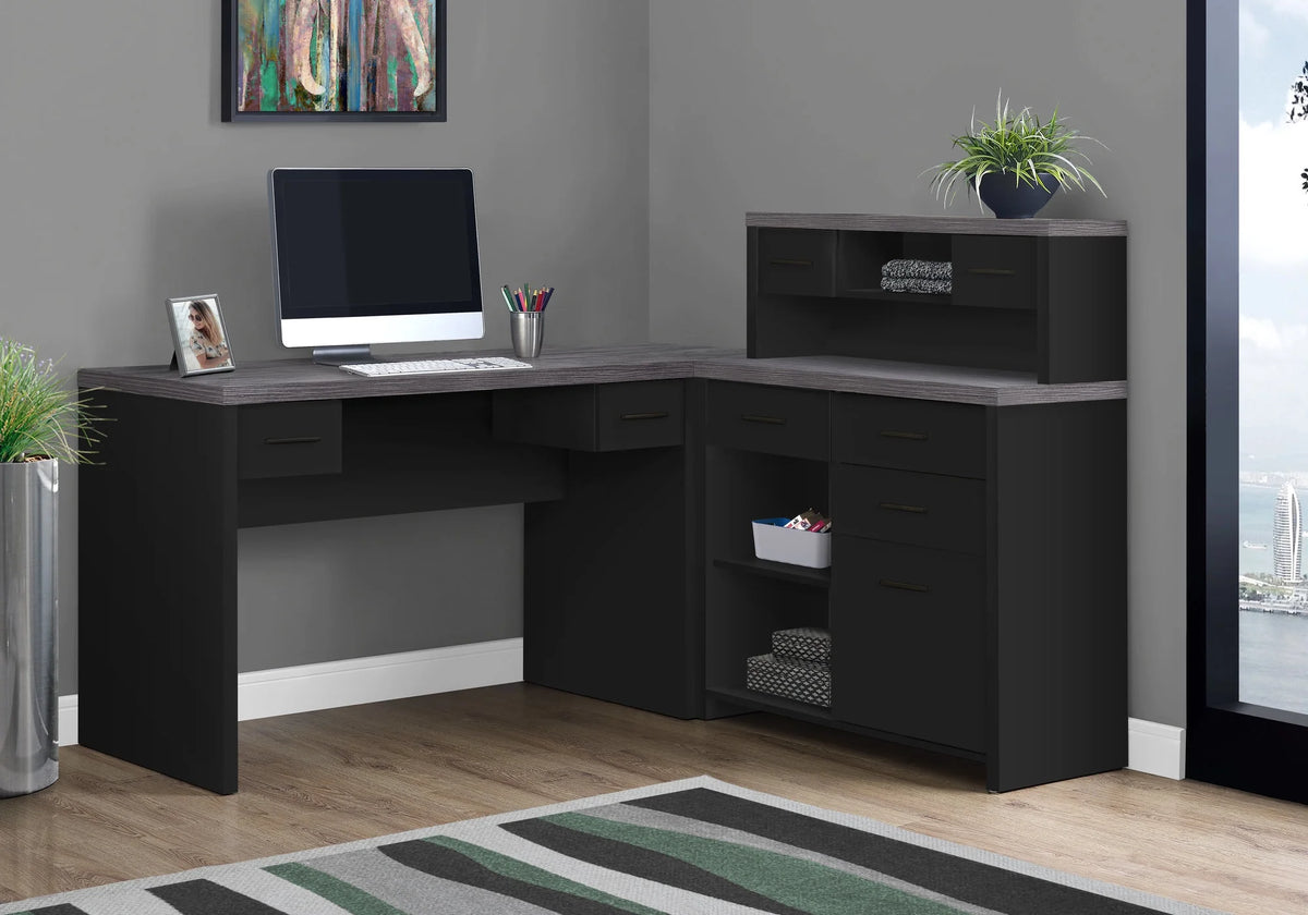 Black And Grey L Shape Computer Desk Z460951