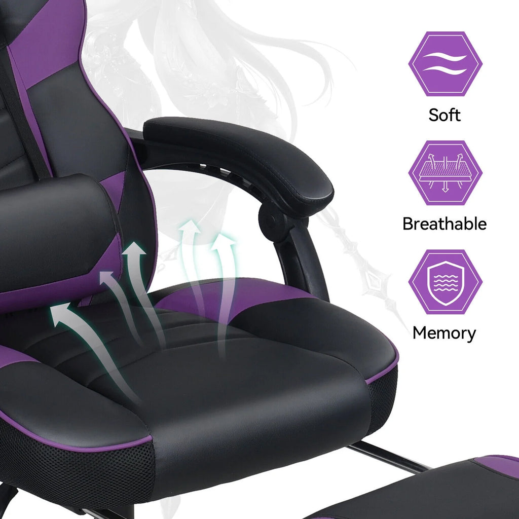Purple Massage Gaming Chair J33222