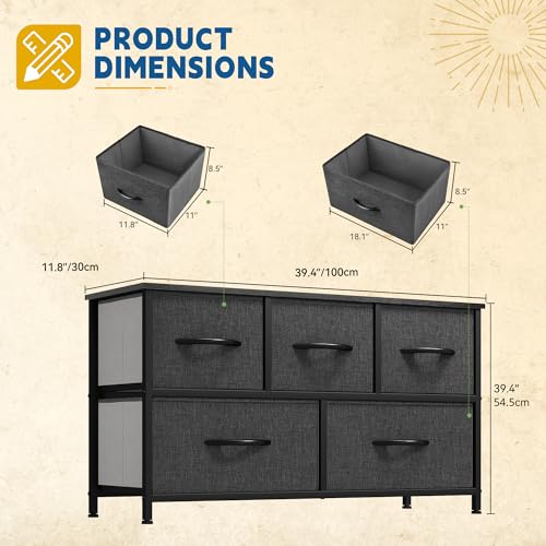 Black 5 Drawer Dresser C96031