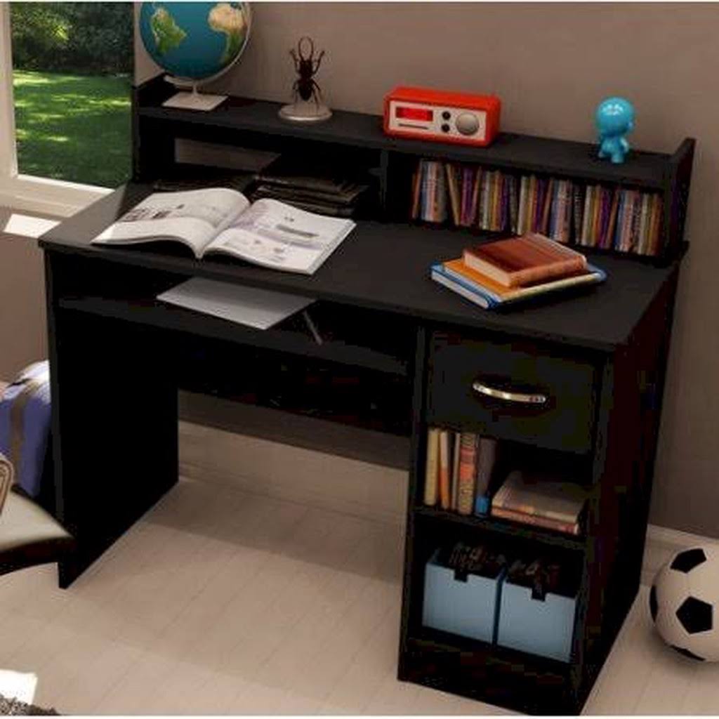 Desk with Hutch Pure Black F98807