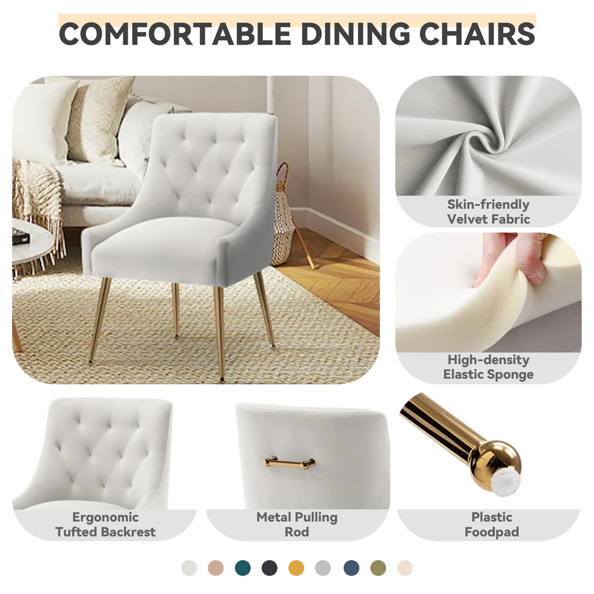 Velvet Dining Chairs Set of 2 B297740