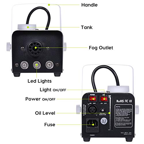 500W 2000CFM LED Fog Machine with Wireless Remote Q939