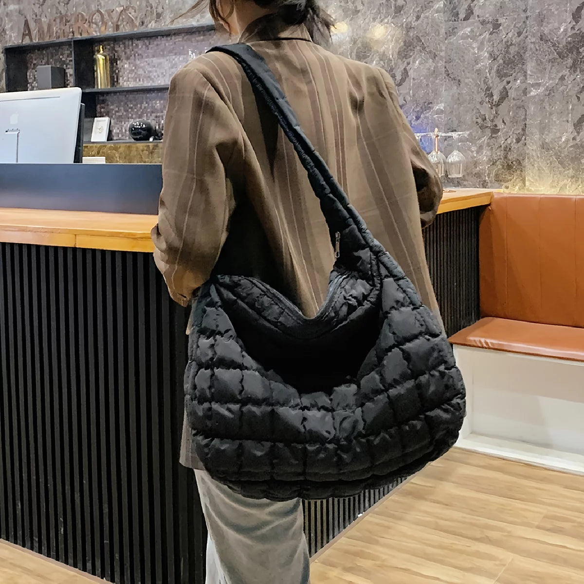 Quilted Cotton Tote Bag V828