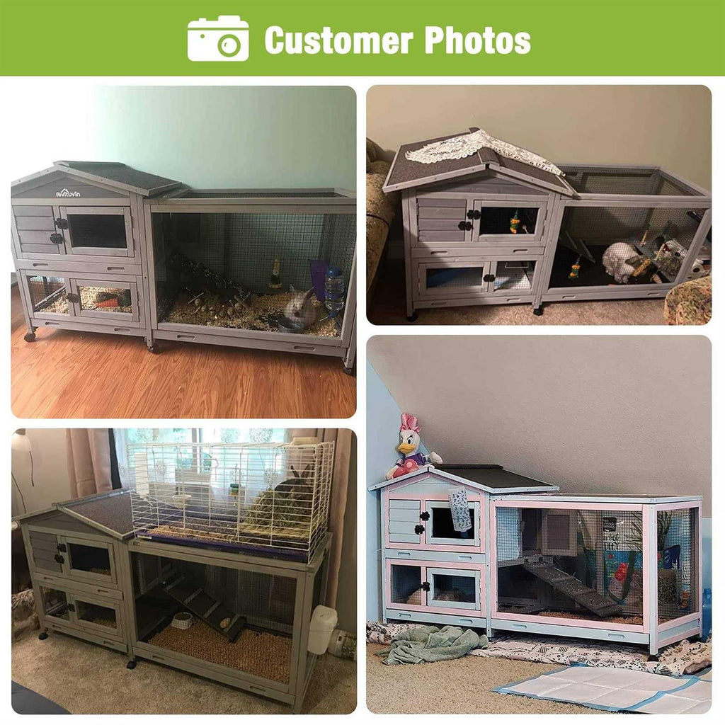 Outdoor Rabbit Hutch on Wheels with Run A87046