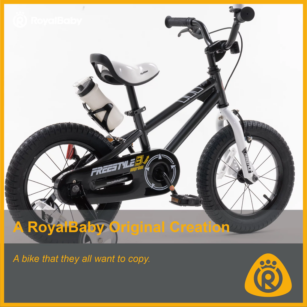 12 In Black Kids Bike with Training Wheels U690608