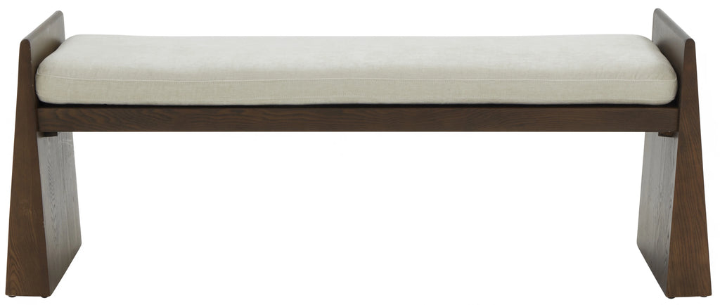 Solid Velvet Modern Bench with Wood Frame R342966