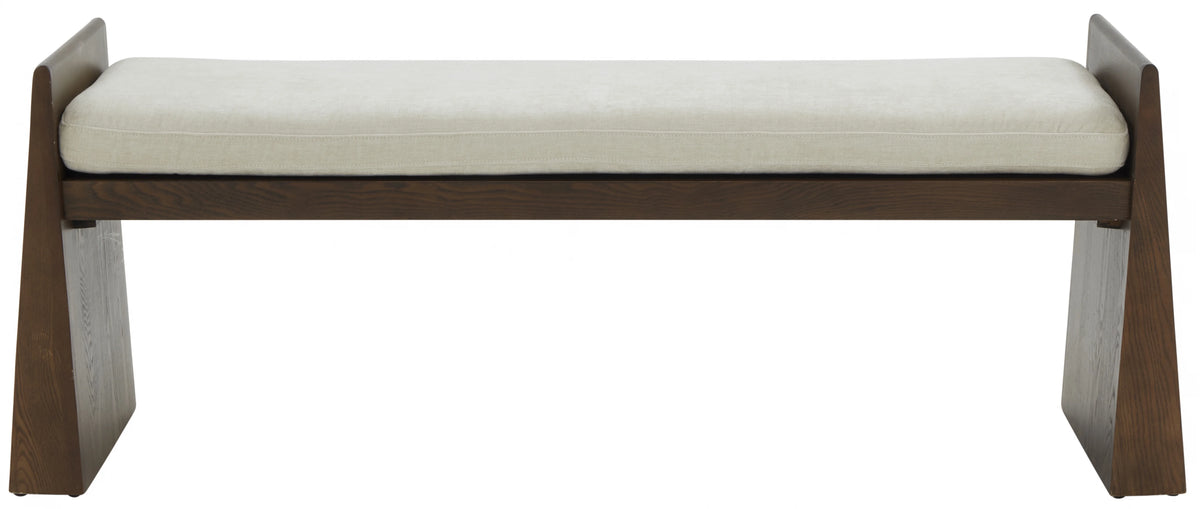Solid Velvet Modern Bench with Wood Frame R342966