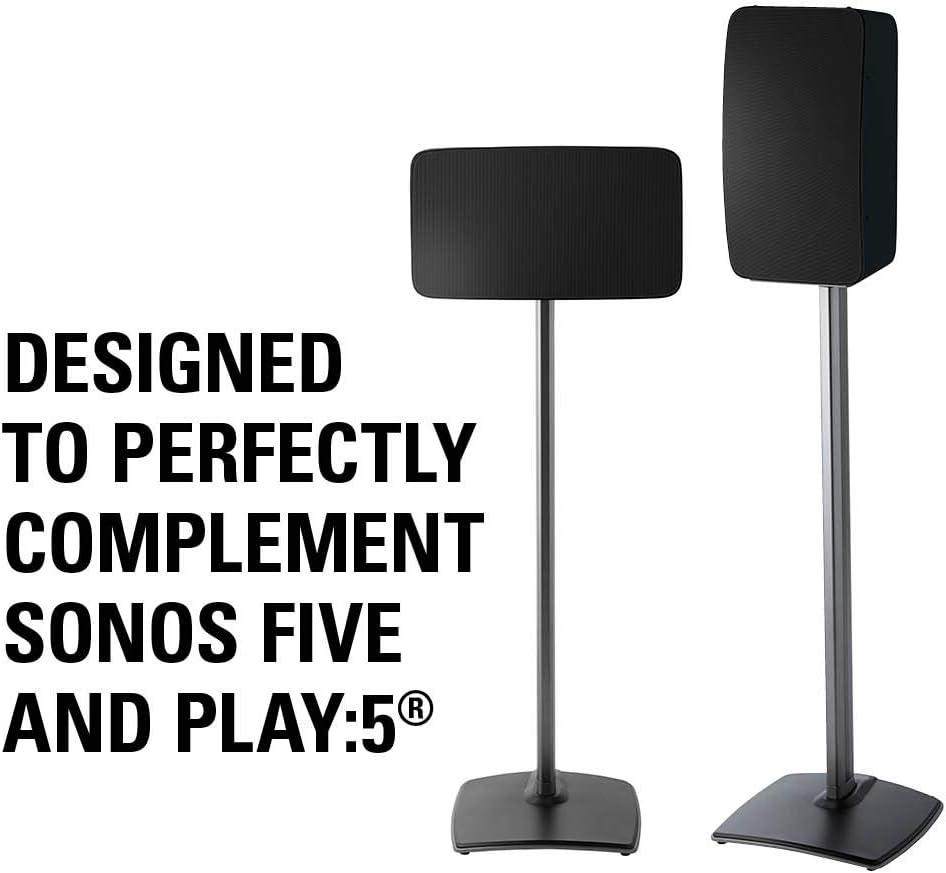 Black Wireless Speaker Stand with Cable Management R93041