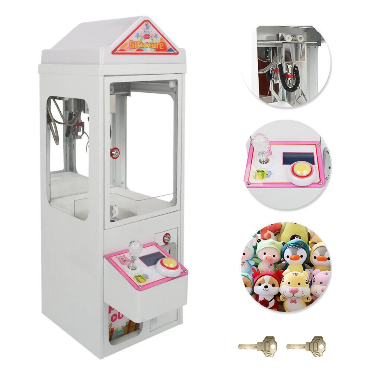 Mini Claw Crane Machine Metal Case Candy Toy Catcher E467
