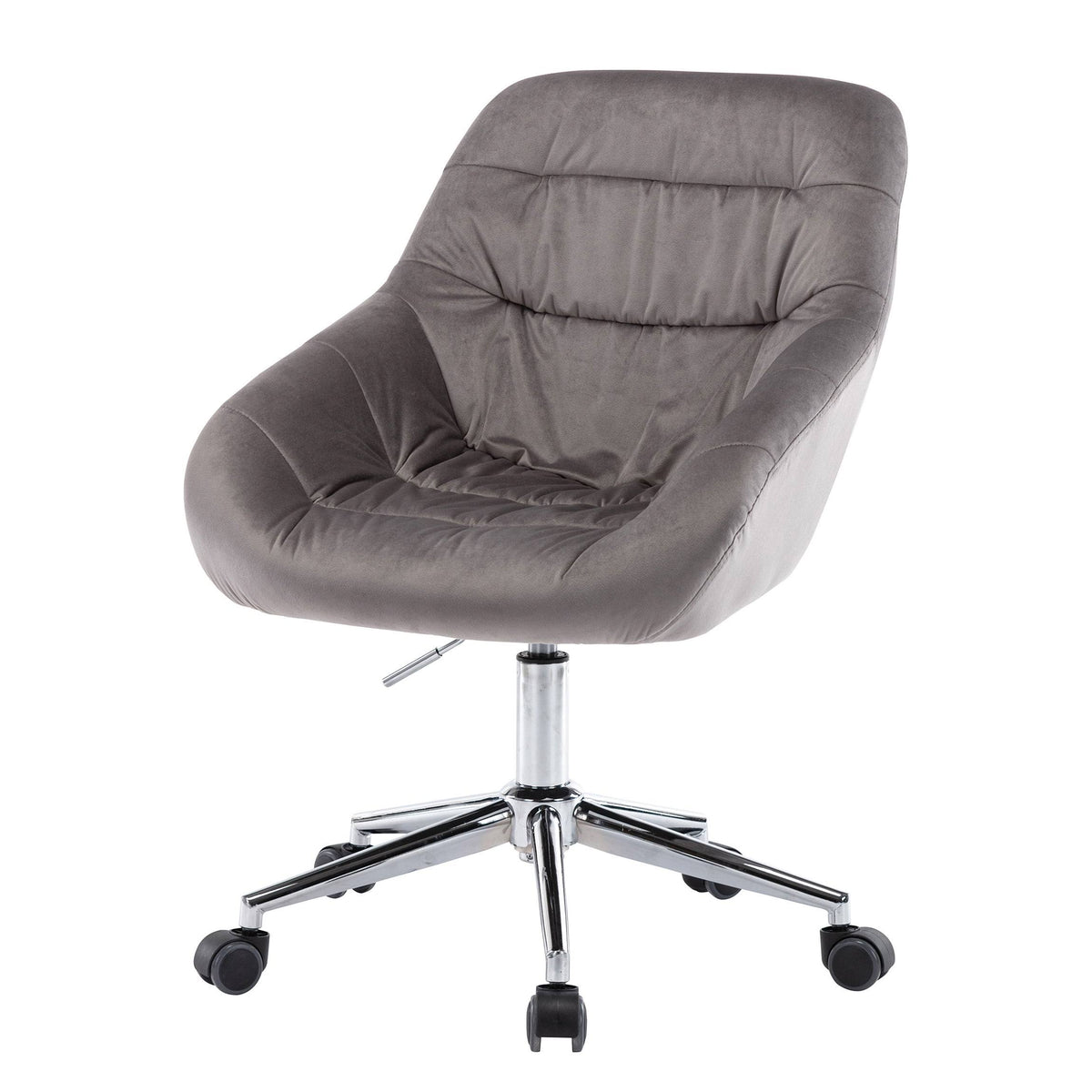 Fabric Upholstered Swivel Ergonomic Adjustable Height Task Chair Dark Grey B50136