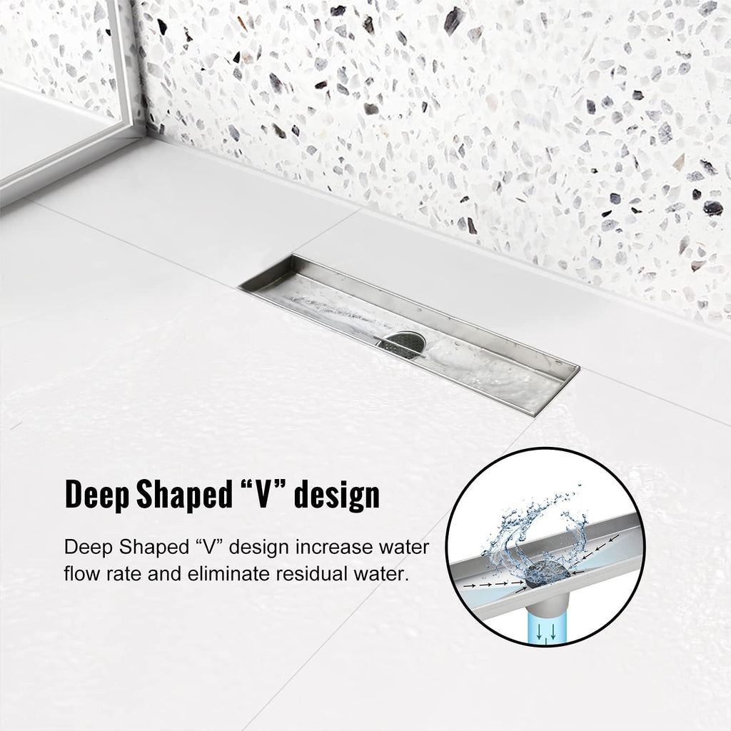 28 inch Brushed 304 Stainless Steel Linear Shower Drain Pack of 2 U995000