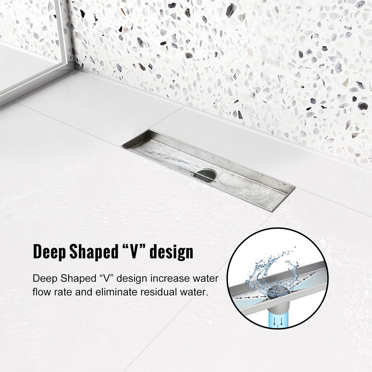 28 inch Brushed 304 Stainless Steel Linear Shower Drain Pack of 2 U995000