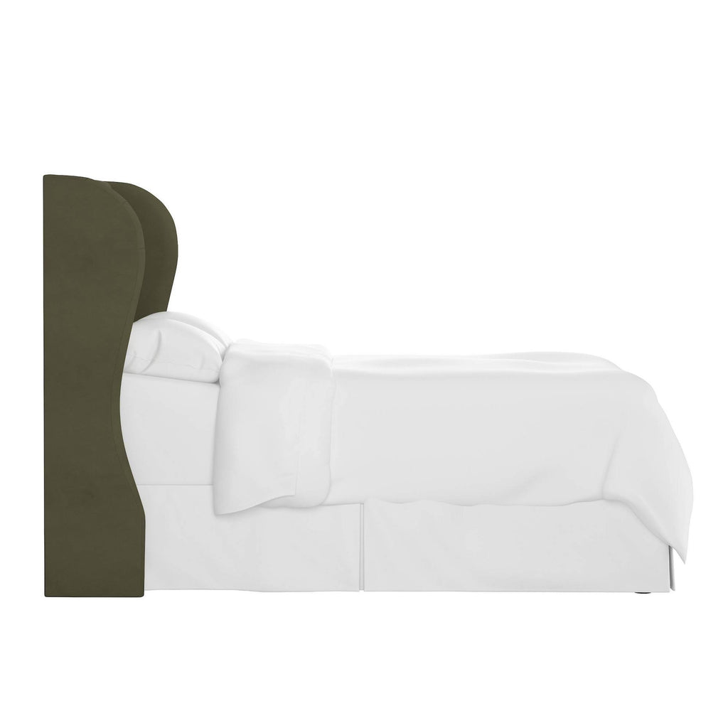 California King Tufted Wingback Velvet Headboard R55090