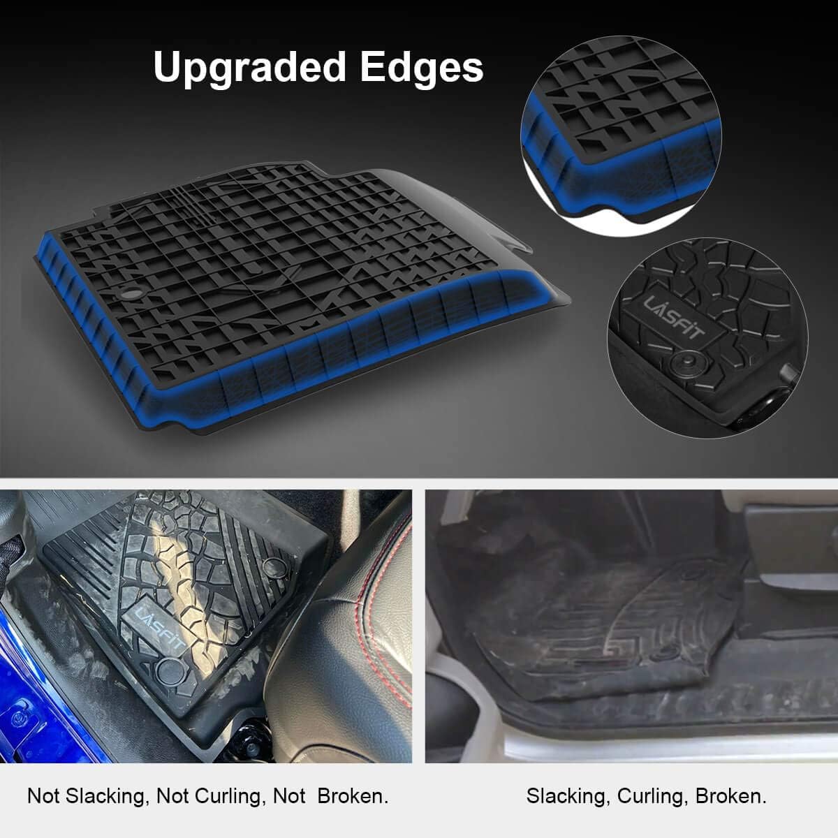 All Weather TPE Car Floor Mats 1st & 2nd Row Set E932