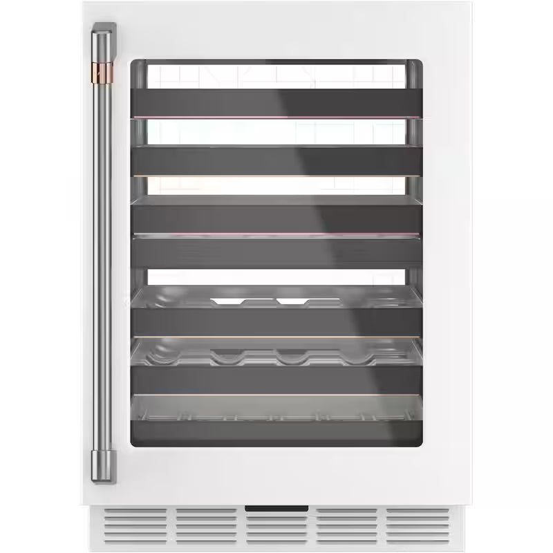 24 in. 46-Bottle Wine Beverage Cooler in Matte White B9921