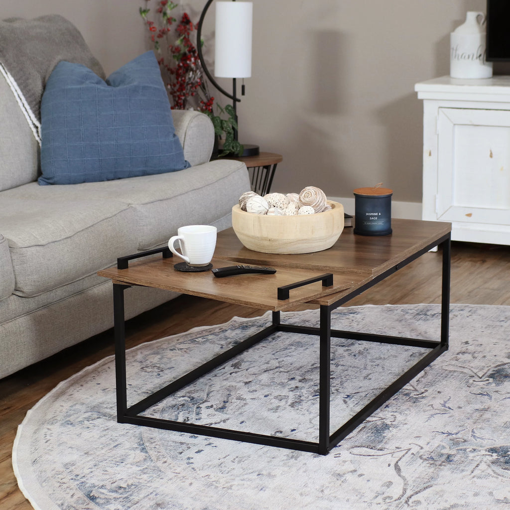 Brown Coffee Table with Removable Serving Tray U305469