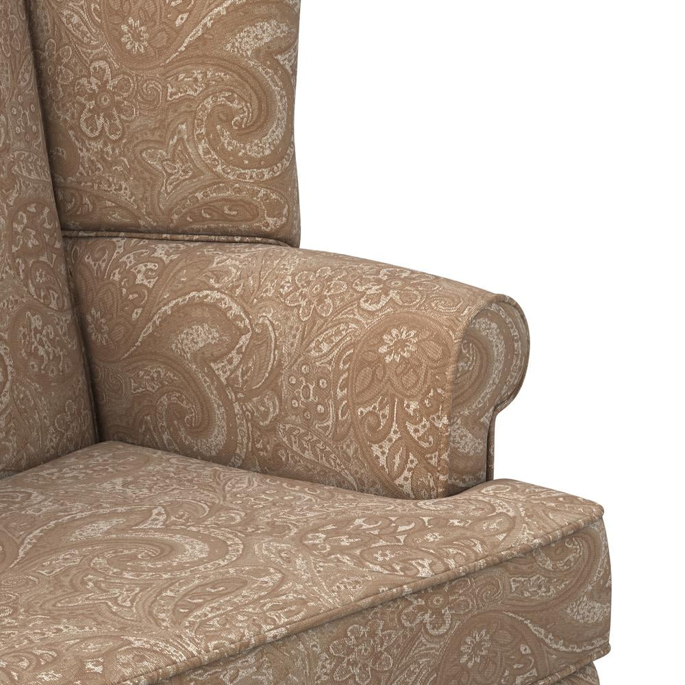 Cream Chenille Wingback Accent Chair V556