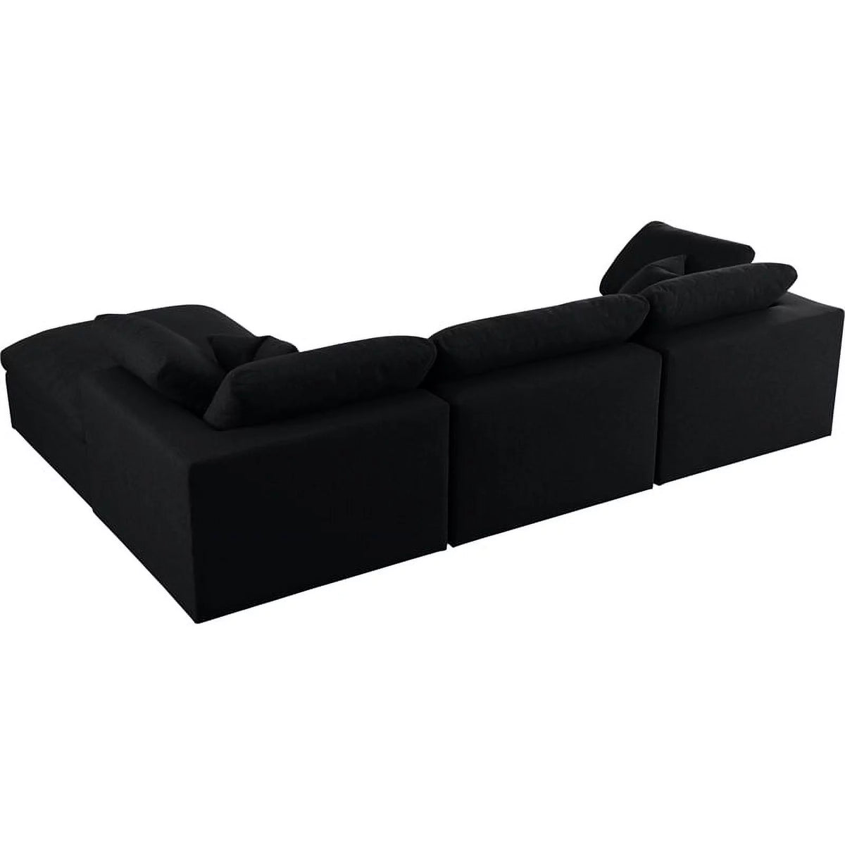 Black Linen Fabric Modular Sectional H12452
