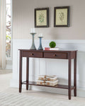 Wood Console Entryway Table with 2 Drawers & Lower Shelf C651107