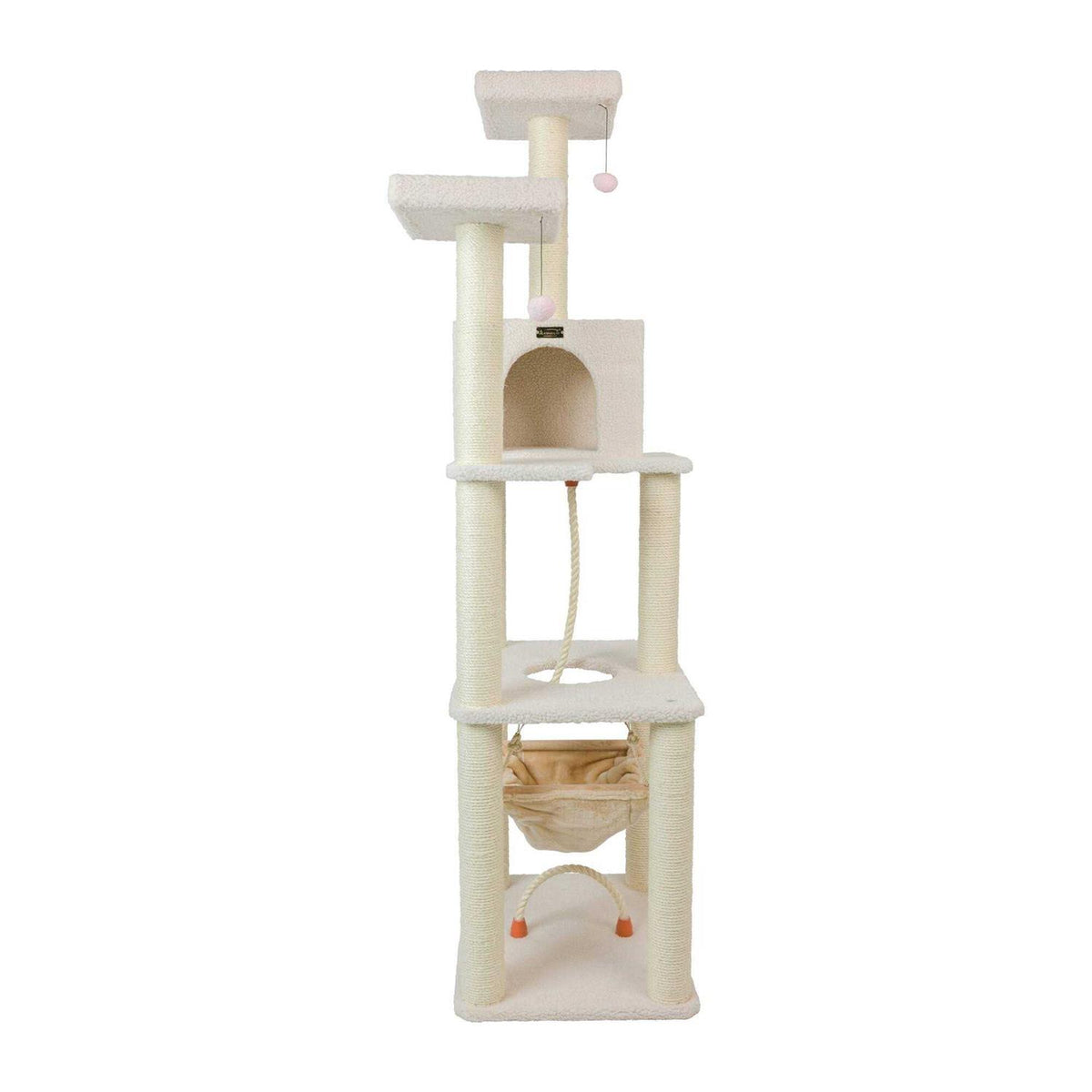 Ivory Wood Cat Tree H179
