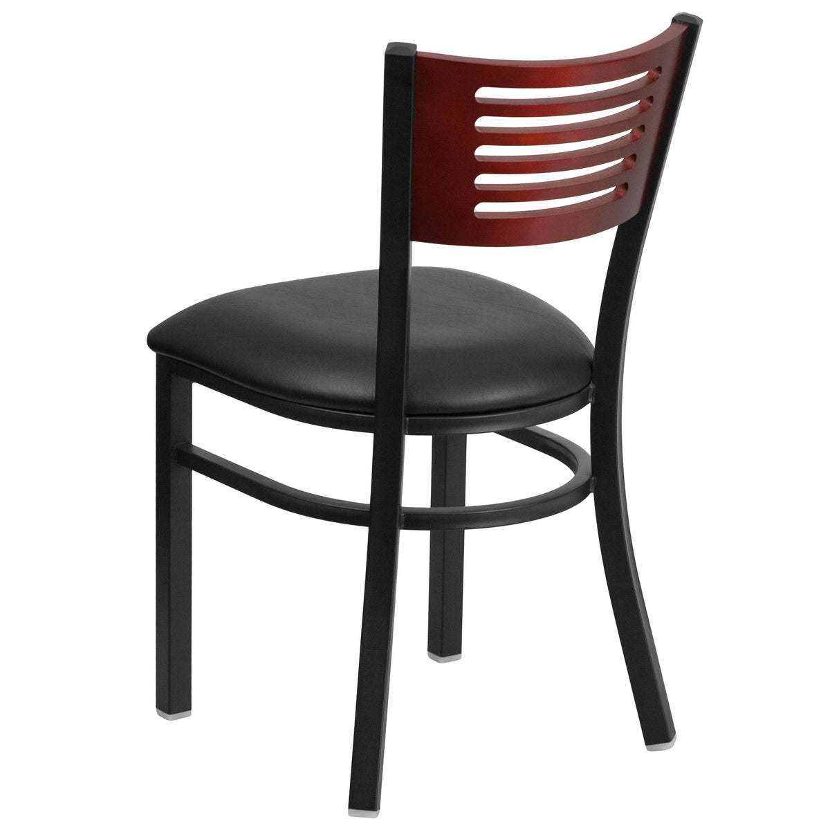 Black Slat Back Metal Restaurant Chair I9459
