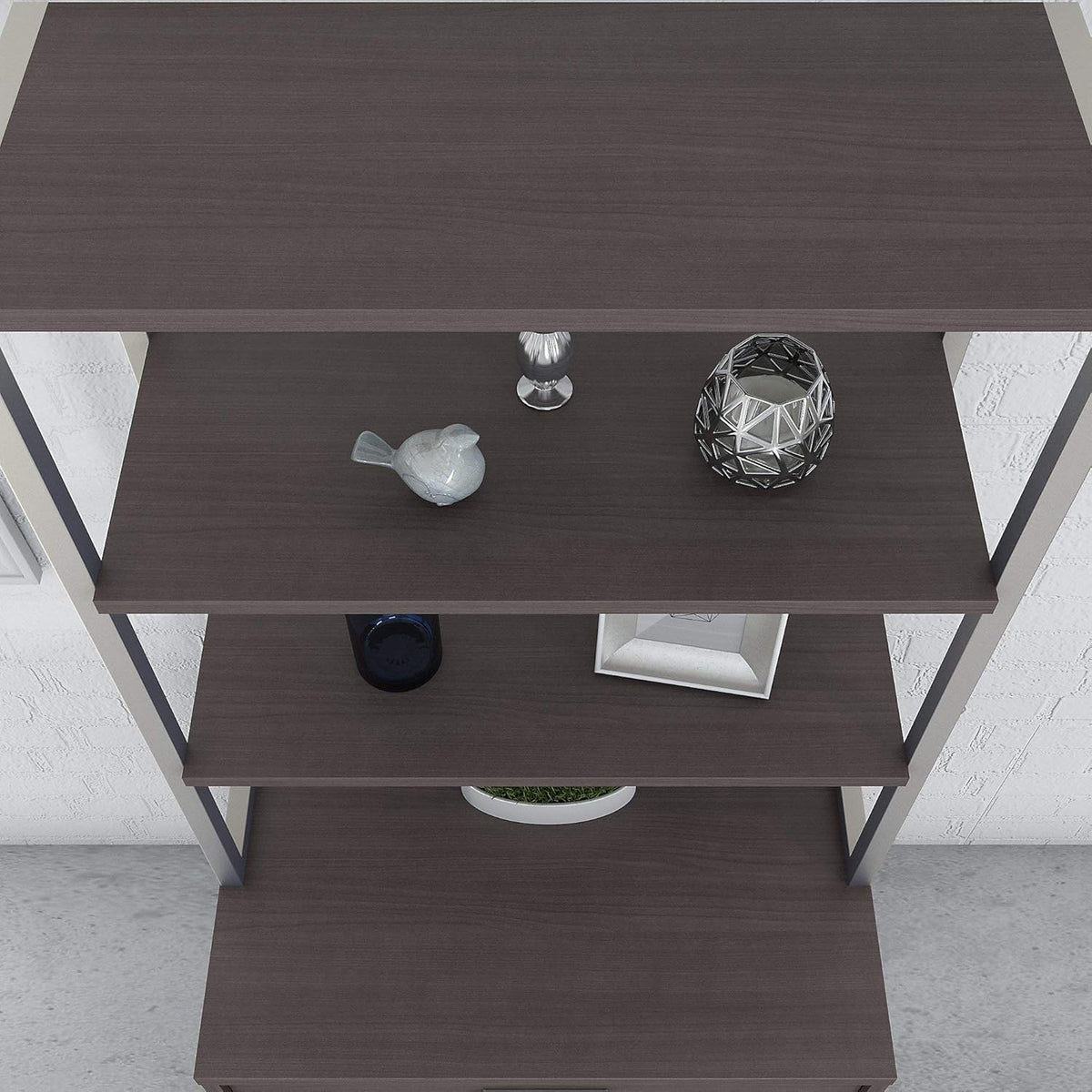 Storm Gray Bookcase with Hutch Y3305
