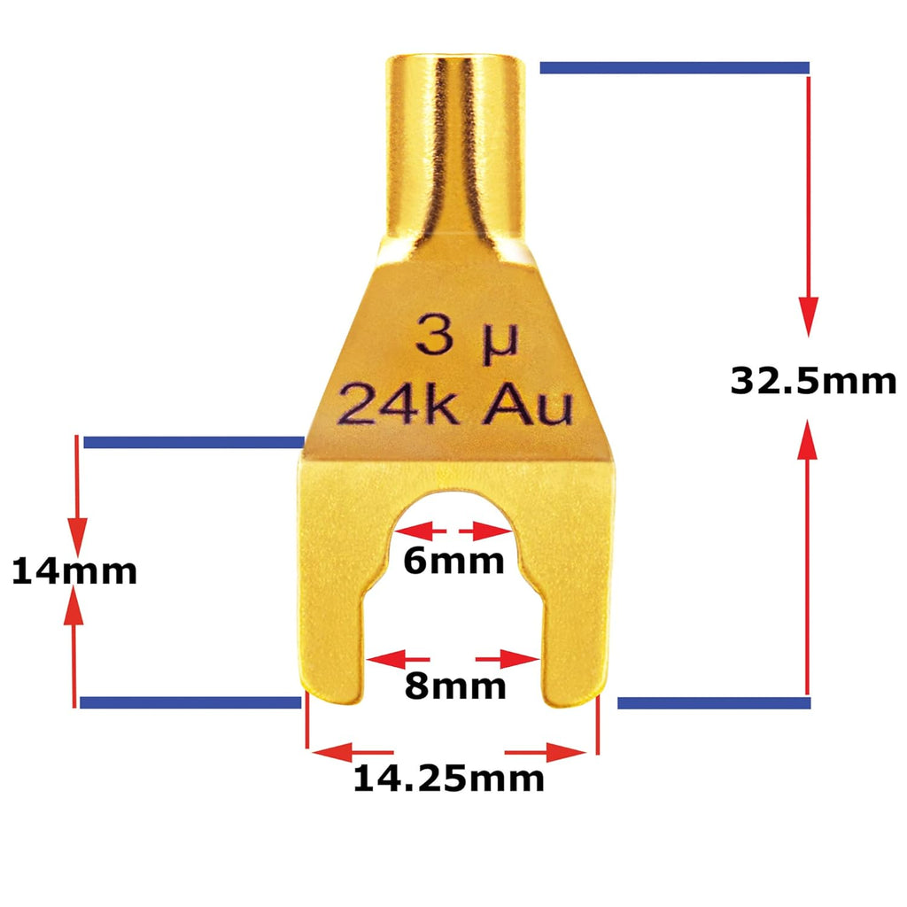 6 Foot Speaker Cable Pair with Spade Connectors Pack of 2 E349