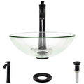 Glass Vessel Bathroom Sink with Vessel Faucet F559