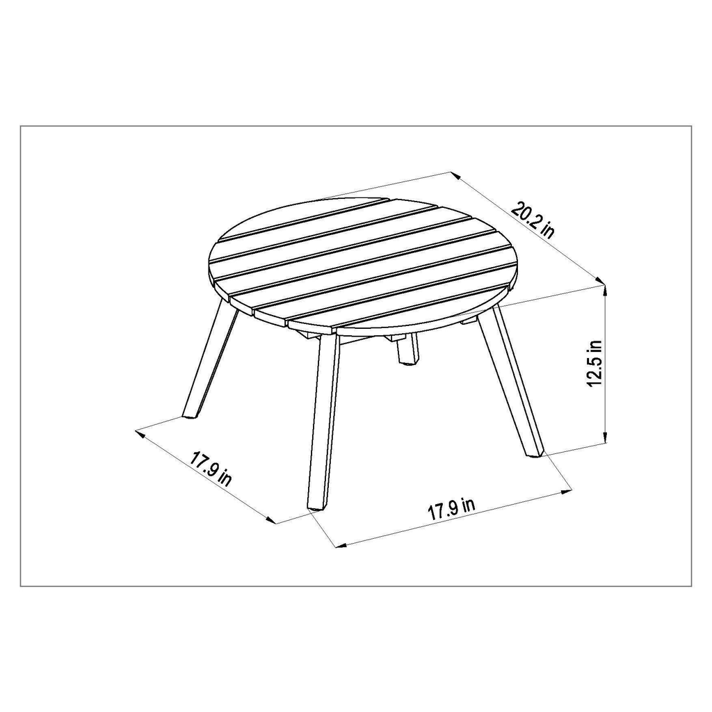 Round Eucalyptus Patio Side Table X913