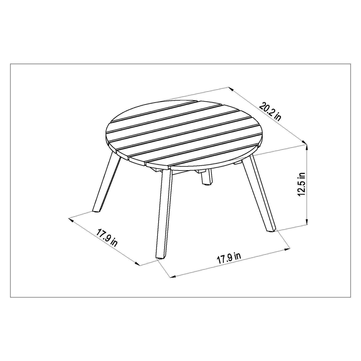 Round Eucalyptus Patio Side Table X913