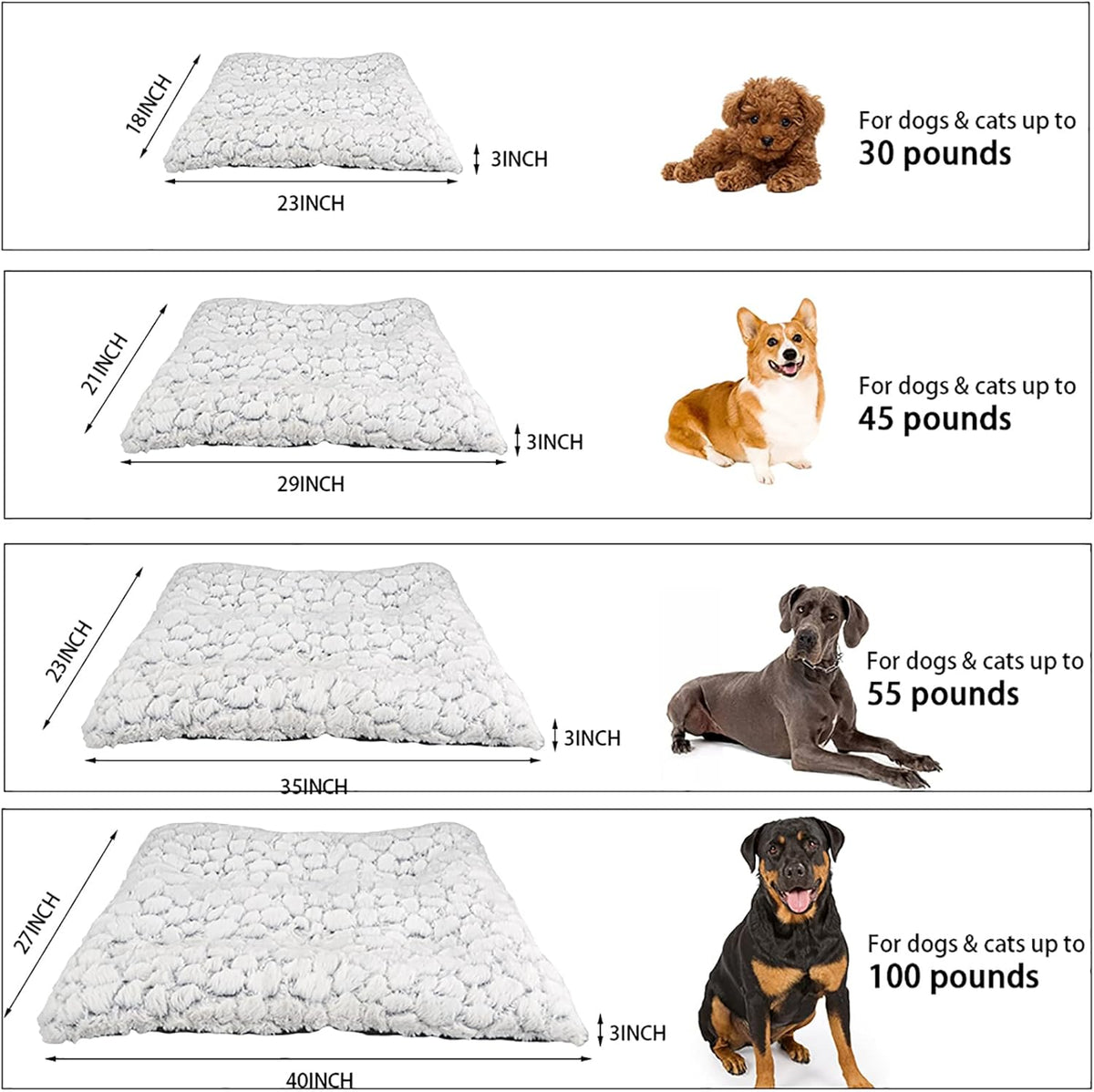 Ultra Soft Washable Anti-Slip Dog Crate Bed Pad 40inch White Pack of 2 D93985