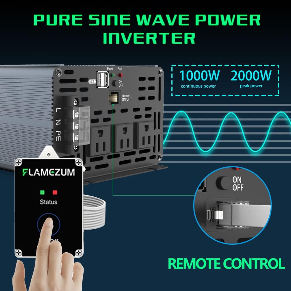 1000W Pure Sine Wave Inverter 12V to 110V S50771
