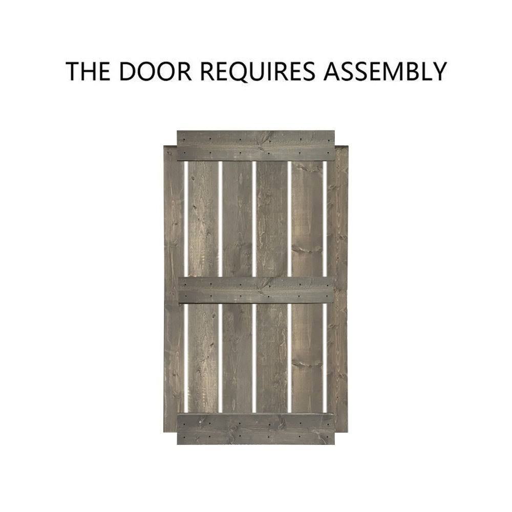Espresso 2-Panel Pine Wood Single Barn Door O18010