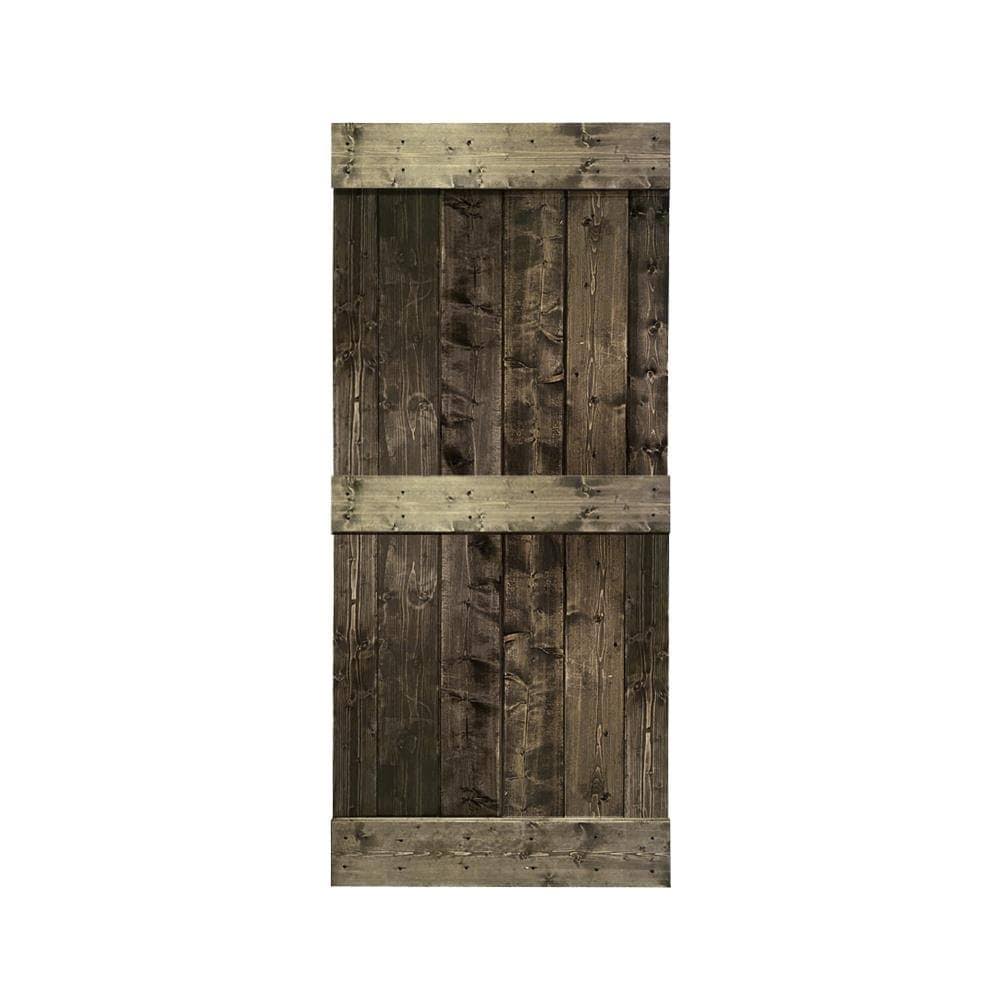 Espresso 2-Panel Pine Wood Single Barn Door O18010