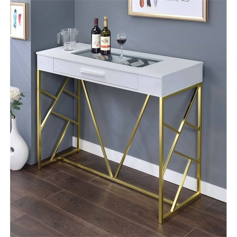 Champagne and White Bar Table I1356